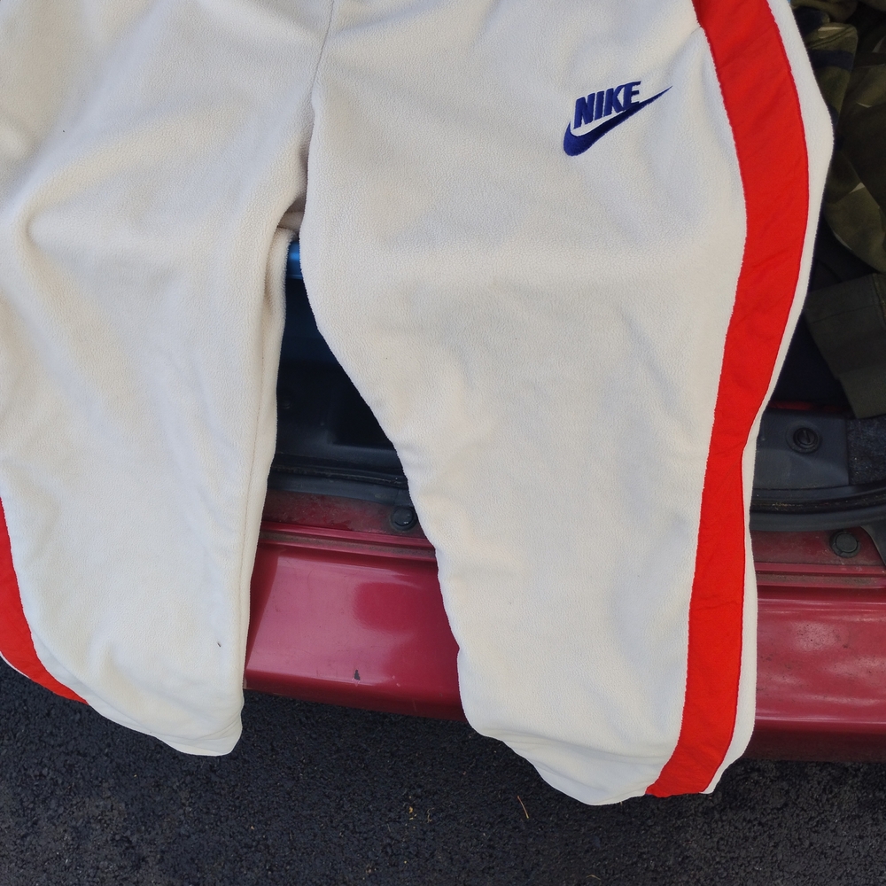 Nike  White Joggers with Red Stripes